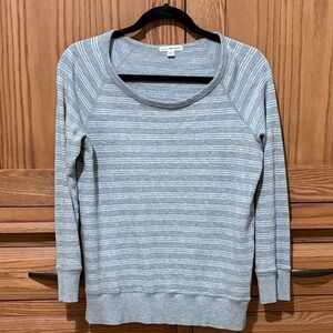 James Perse Gray Striped Sweatshirt